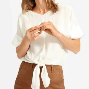 Everlane Cupro Tie Front Top NWOT L